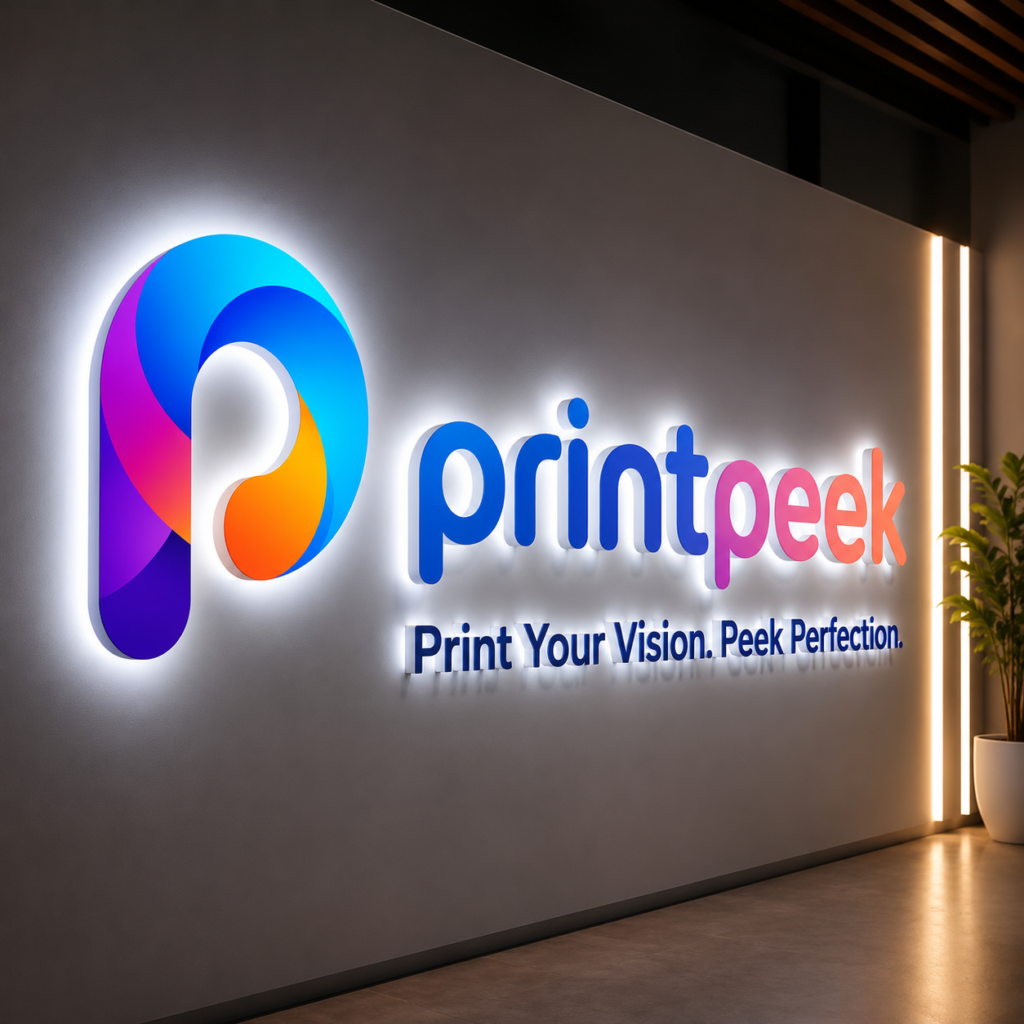 Illuminated glow sign boards by Printpeek